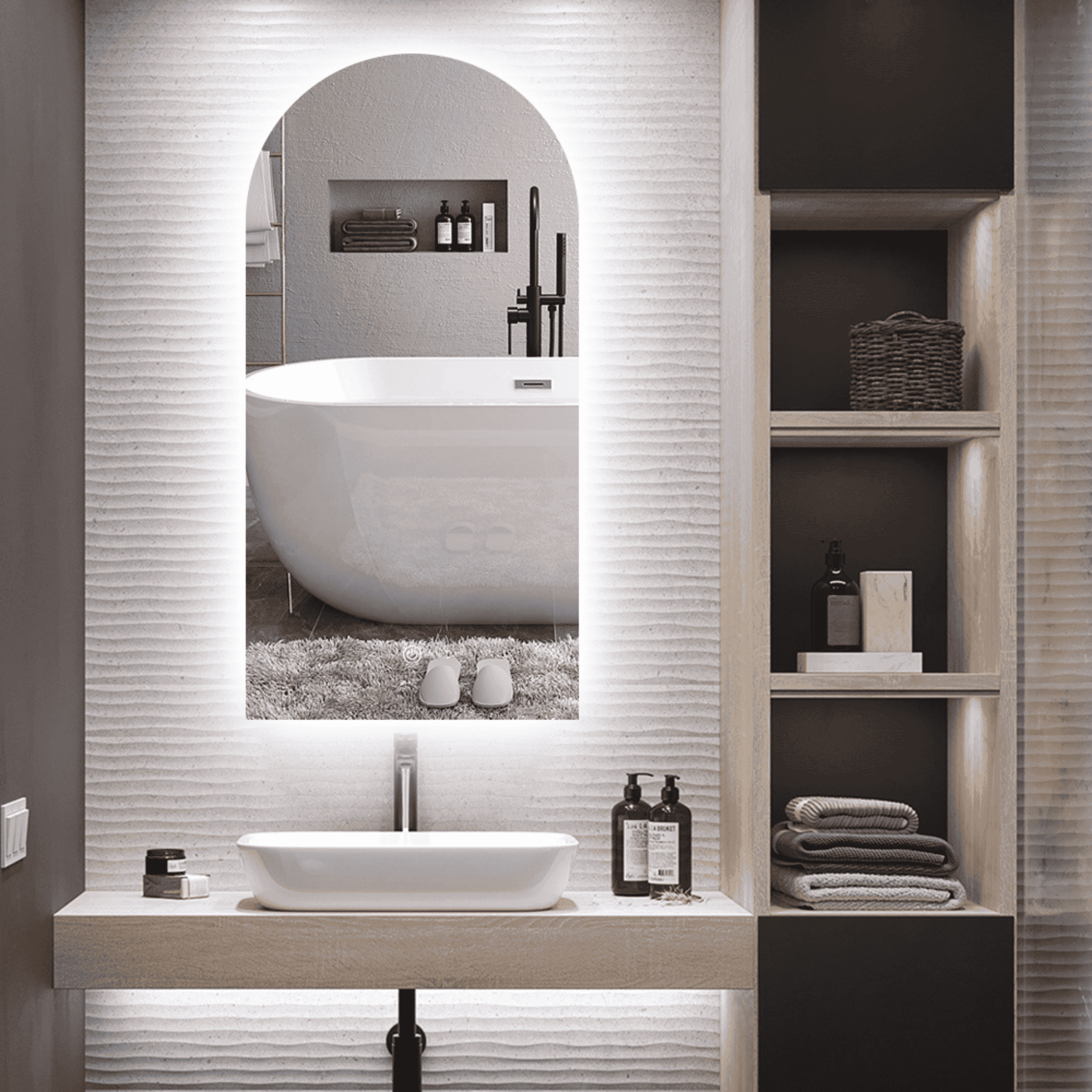 Arch LED Backlit Mirror | 900 x 450
