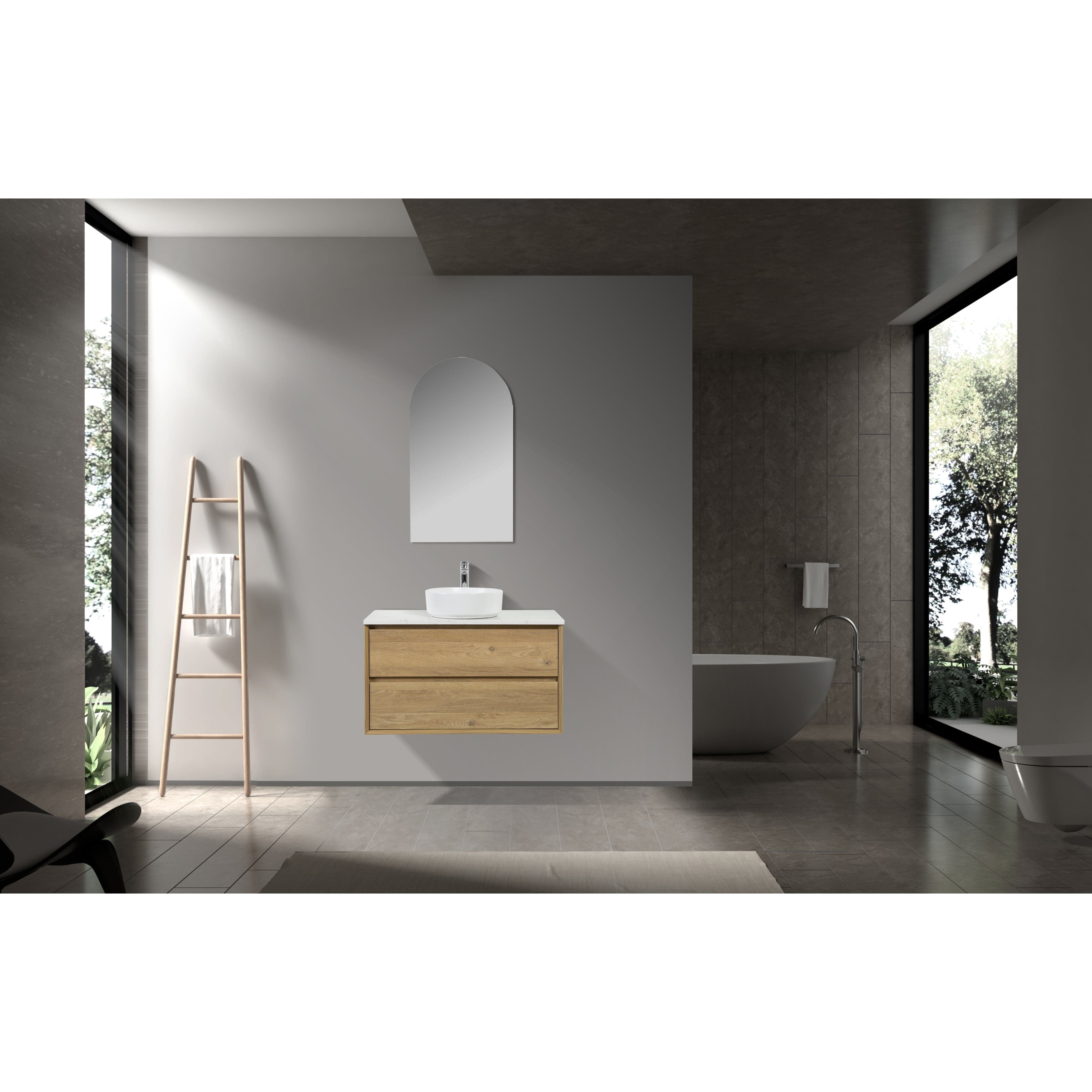 Birchwood Oak  Wall Hung Vanity