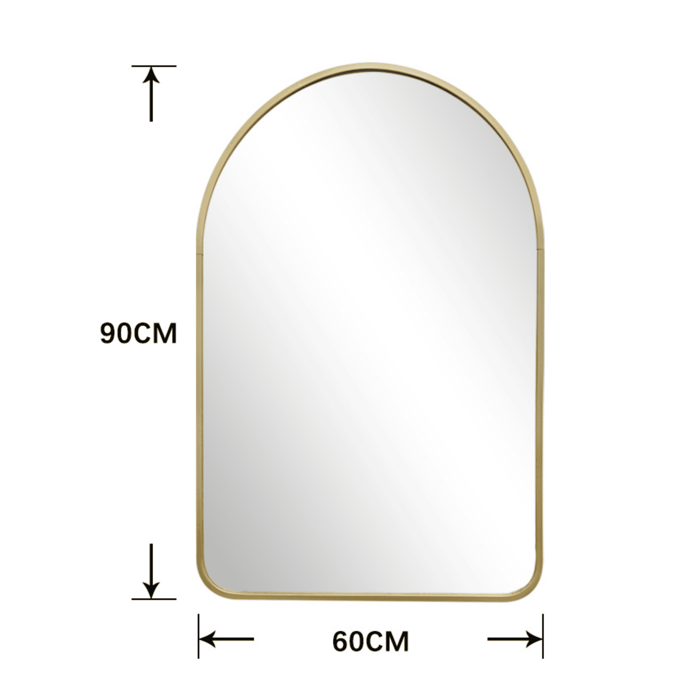 Arch Gold Metal Framed Mirror | 900 x 600