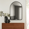 Arch Matte Black Metal Framed Mirror | 900 x 600