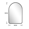 Arch Matte Black Metal Framed Mirror | 900 x 600